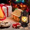 Vintage LED Lantern Decorative, Outdoor Flickering Flame Lantern Decoration, Plastic Hanging Lantern Accent, Battery-Powered Remote Control Lantern for House, Yard, and Camping (Copper, 1 Pack)